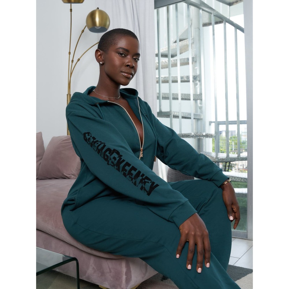 SAVAGE X FENTY Forever Savage Showgirl Hooded One Piece Womens M Hunter Green - Picture 4 of 16